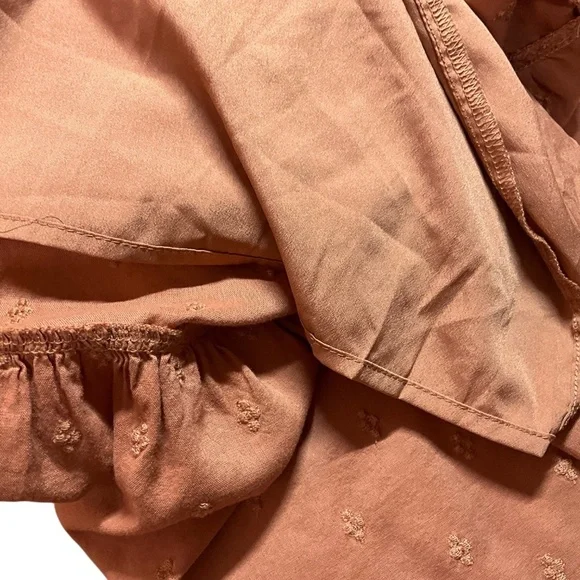 OLD NAVY Cotton Blend Midi Tiered Dress Long Balloon Sleeves Smocked Top Sz L - Picture 8 of 9